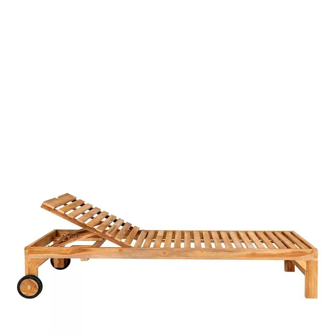 Garten Rollliege aus Teak Massivholz 200x62 cm günstig online kaufen