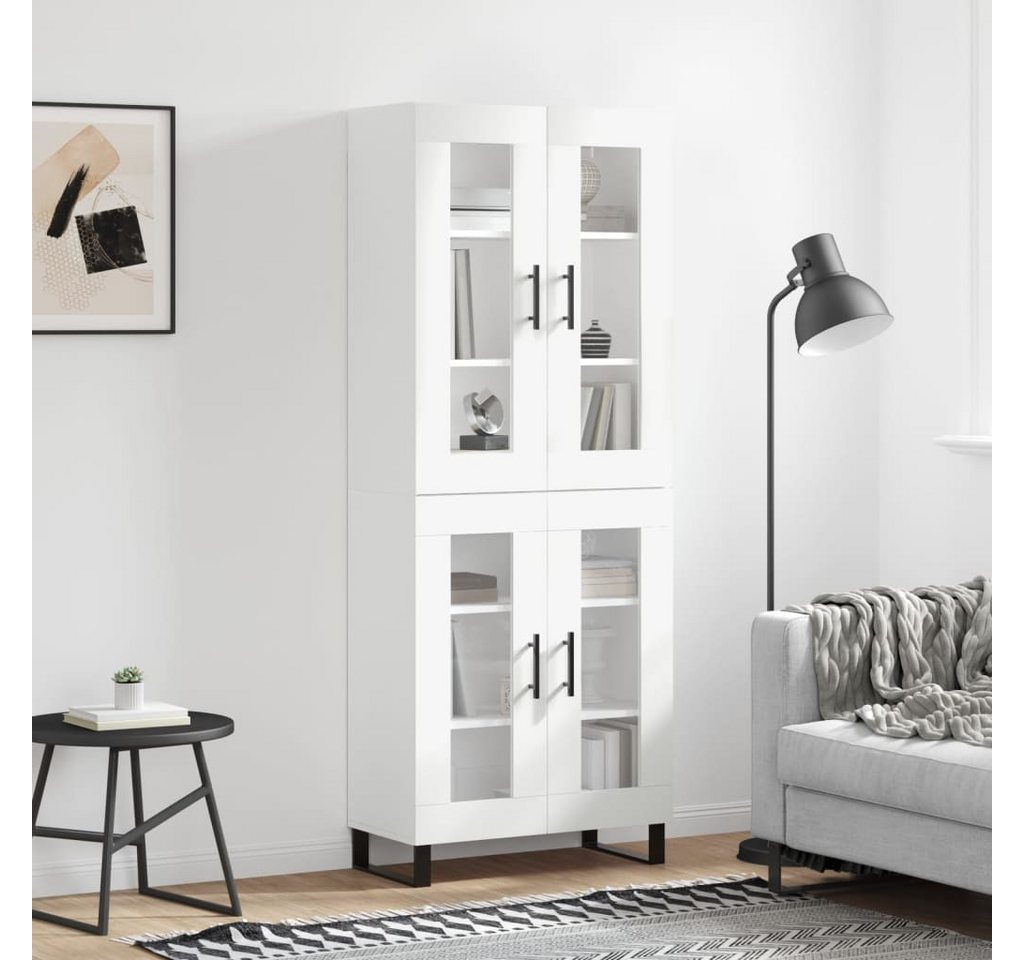 vidaXL Vitrine Highboard Weiß 69,5x34x180 cm Spanplatte Glas Vitrine günstig online kaufen