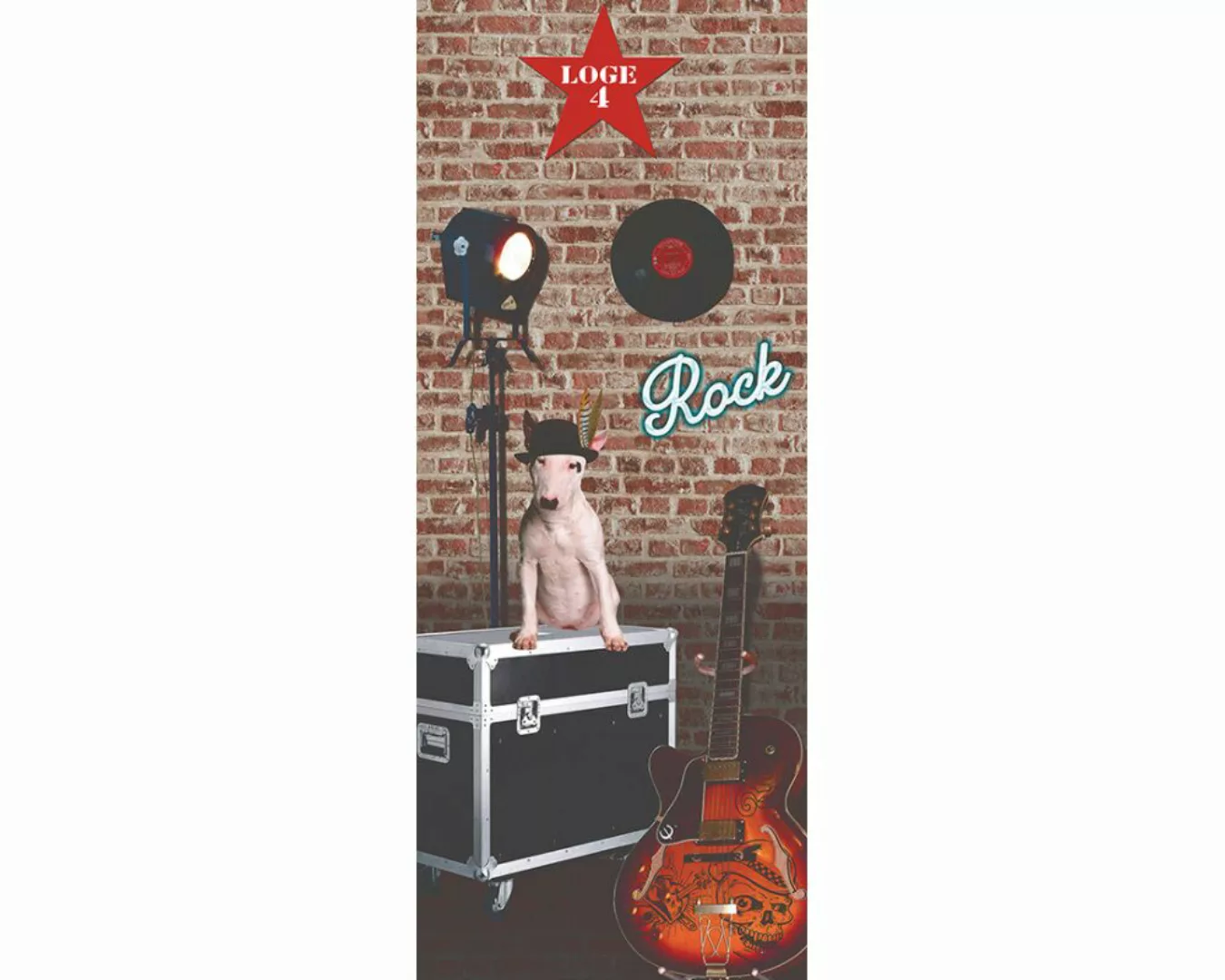 Dekopanel "Rock n Dog" 1,00x2,50 m / selbstklebende Folie günstig online kaufen