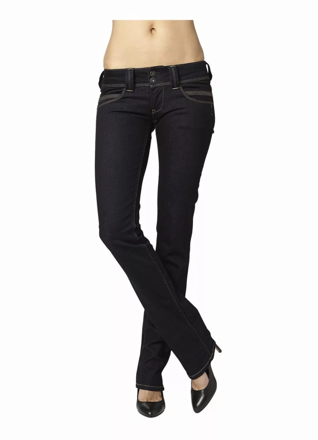 Pepe Jeans Damen Jeans New Brooke - Slim Fit - Blau - Rinse Plus günstig online kaufen