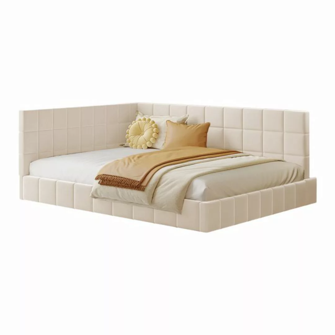 Rutaqian Daybed Polsterbett Schlafsofa 140*200 Multifunktionsbett mit Latte günstig online kaufen