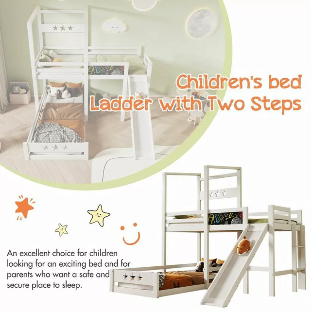 OKWISH Kinderbett 90 x 200 cm Einzelbett mit Leiter (Hochbett mit Leiter 90 günstig online kaufen