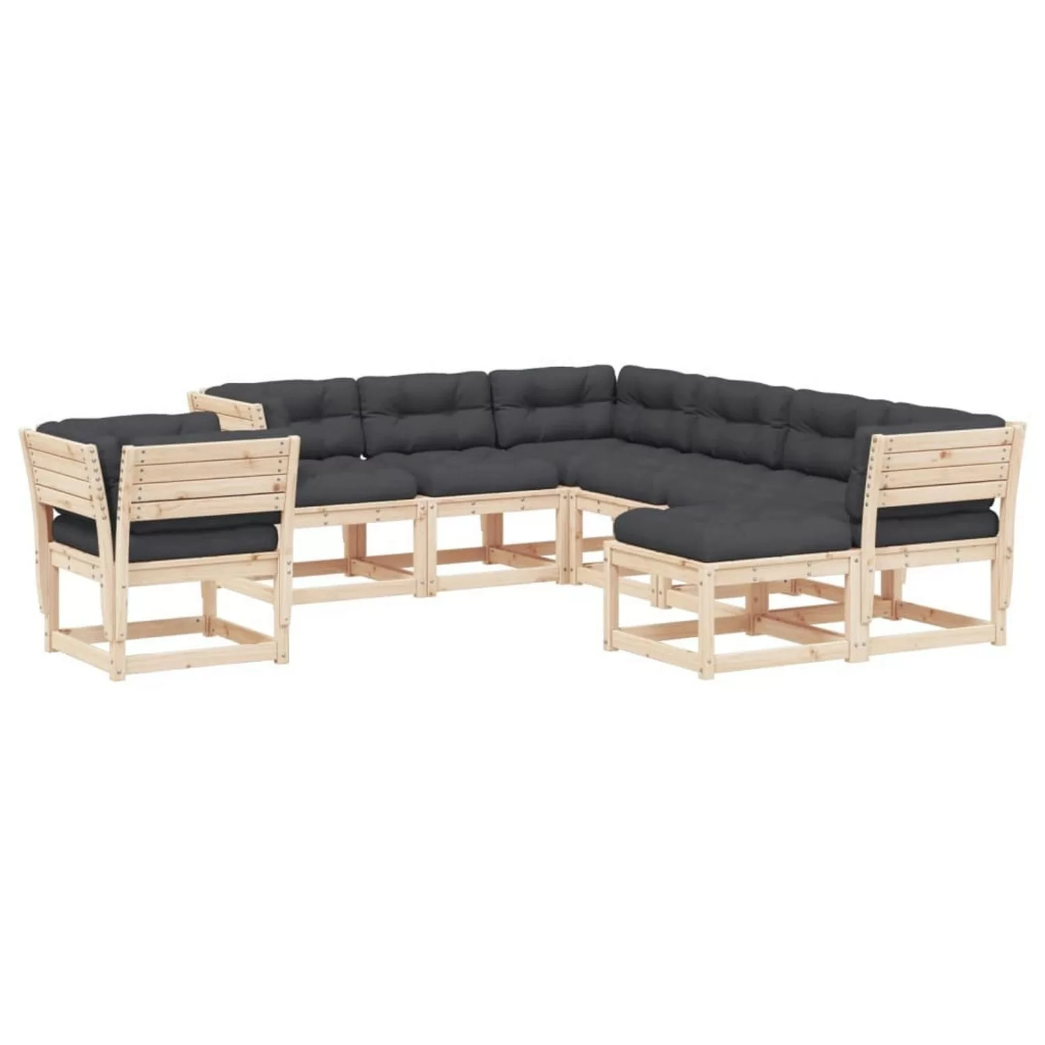 vidaXL 8-tlg Garten-Lounge-Set mit Kissen Massivholz Kiefer Modell 13 günstig online kaufen