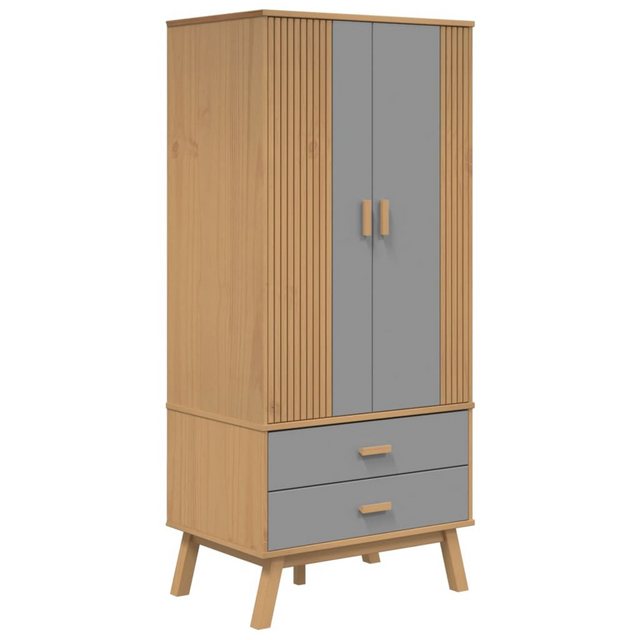 vidaXL Kleiderschrank Kleiderschrank OLDEN Grau Braun 76,5x53x172cm Massivh günstig online kaufen