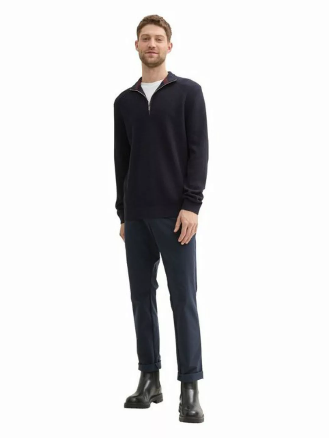 Tom Tailor Herren Stehkragen Pullover STRUCTURED KNIT TROYER- Regular günstig online kaufen