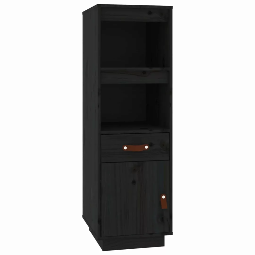 Vidaxl Highboard Schwarz 34x40x108,5 Cm Massivholz Kiefer günstig online kaufen