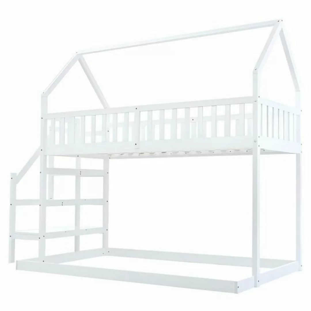 Odikalo Kinderbett Etagenbett, Hausbett m. Treppe, Fallschutz, Gitter, aus günstig online kaufen