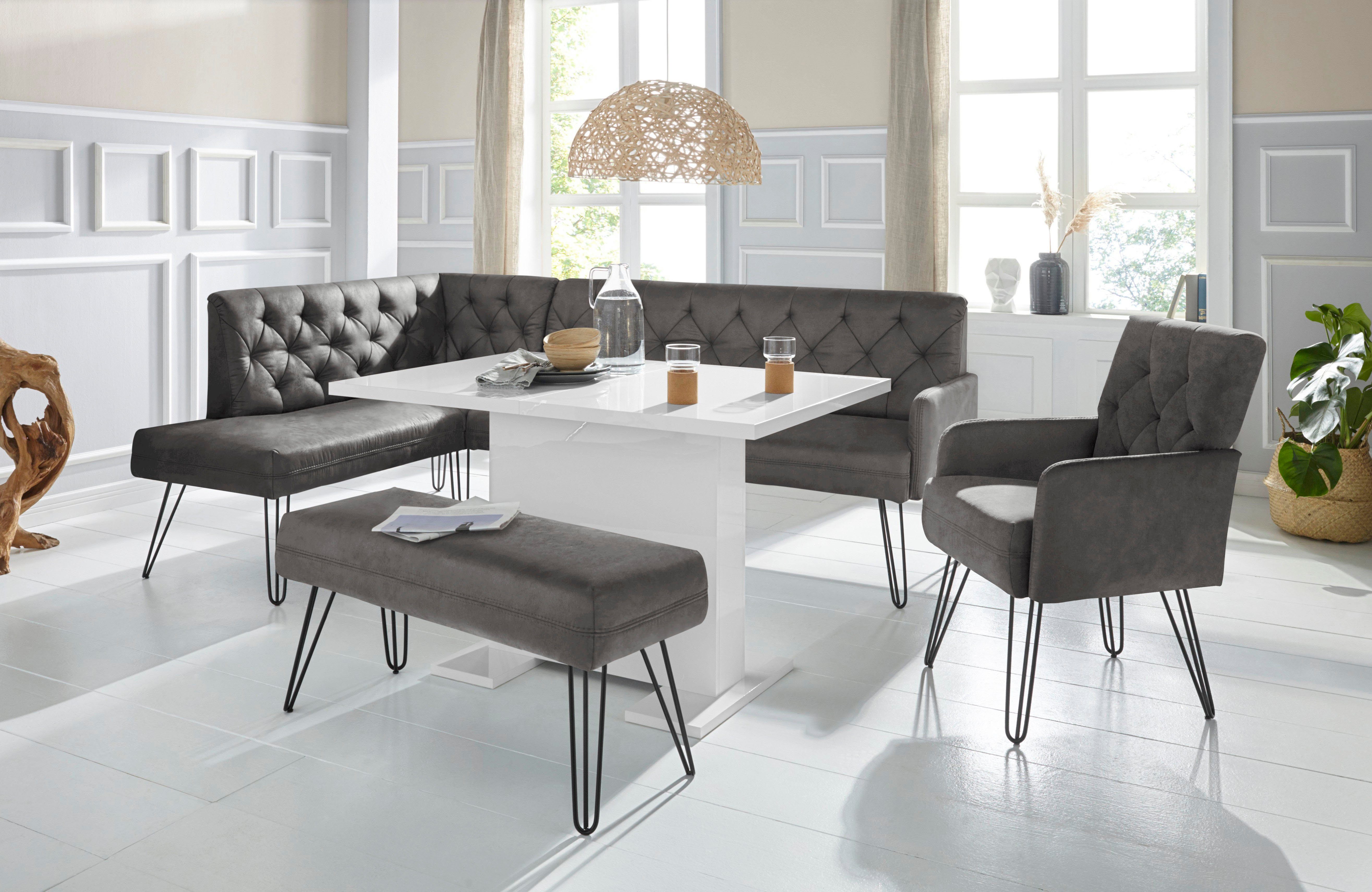 exxpo - sofa fashion Eckbank "Doppio, Chesterfield Optik, komfortabel und b günstig online kaufen