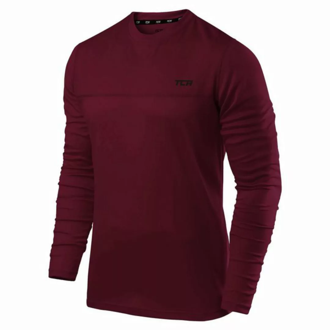 TCA Langarmshirt TCA Herren Langarm Laufshirt Rundhalsausschnitt - Cabernet günstig online kaufen