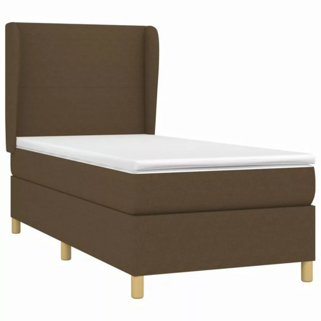 vidaXL Bett Boxspringbett mit Matratze Dunkelbraun 80x200 cm Stoff günstig online kaufen