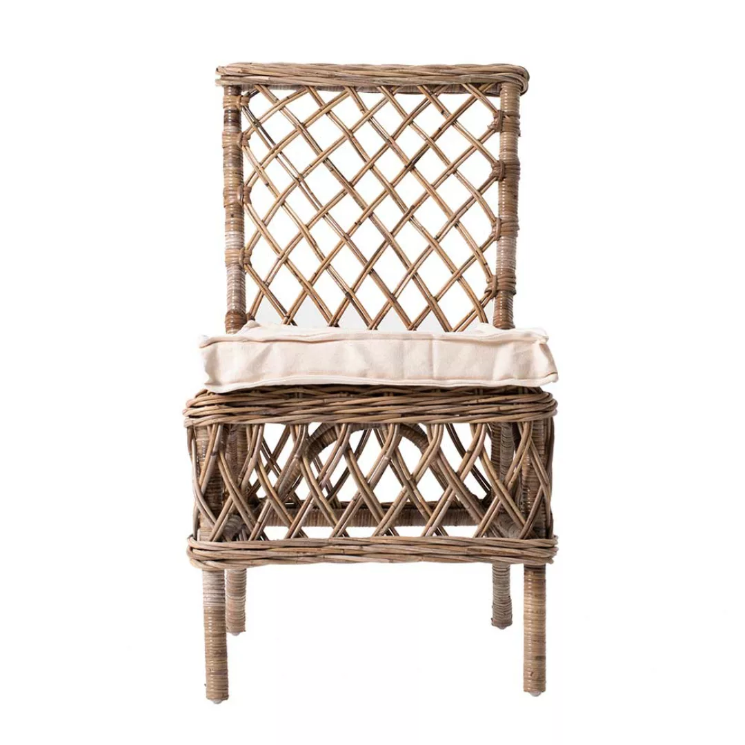 Rattan Esszimmerstuhl in dunkel Braun rustikalen Landhausstil (2er Set) günstig online kaufen