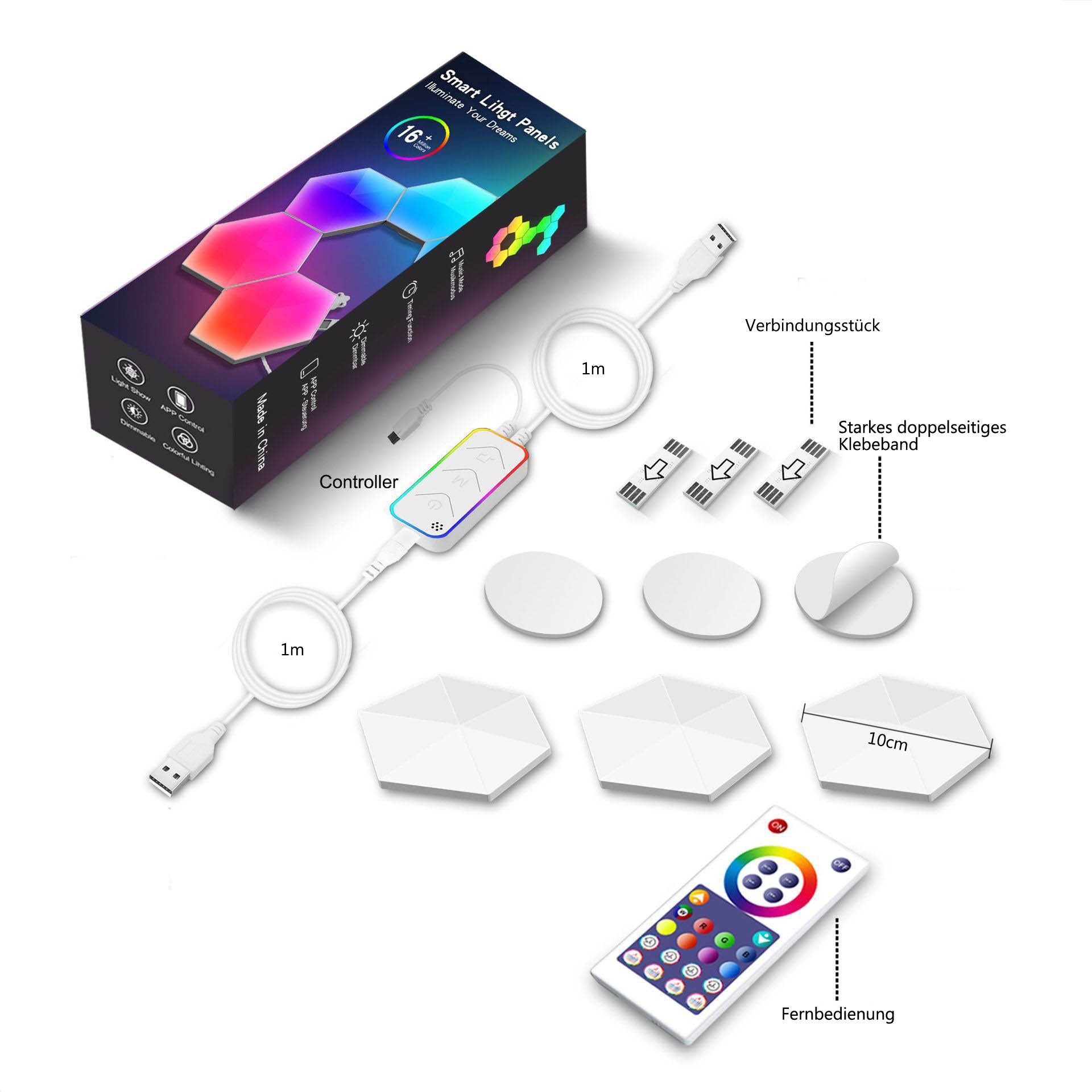 Rosnek LED Wandleuchte LED Sechseck Wandleuchte, günstig online kaufen