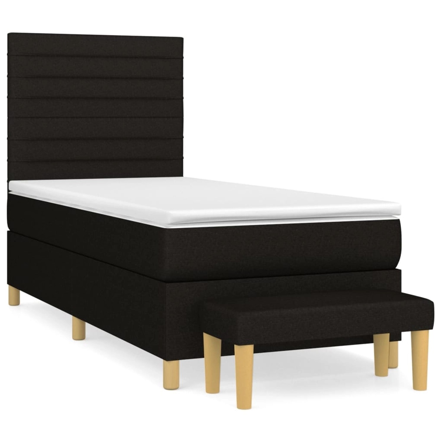 vidaXL Boxspringbett mit Matratze Schwarz 90x200 cm Stoff1393158 günstig online kaufen