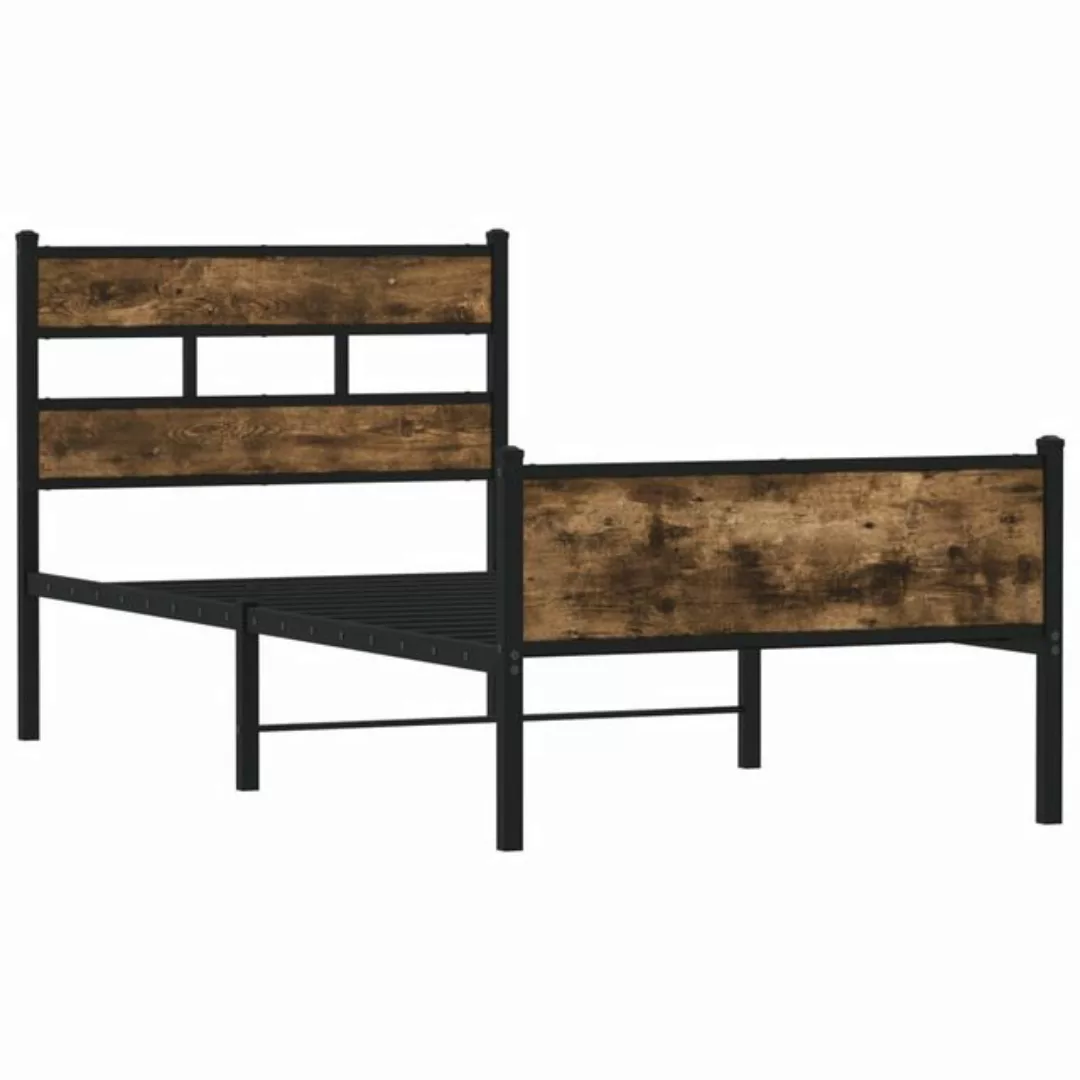 vidaXL Bett Bettgestell ohne Matratze Räuchereiche 90x190 cm Holzwerkstoff günstig online kaufen