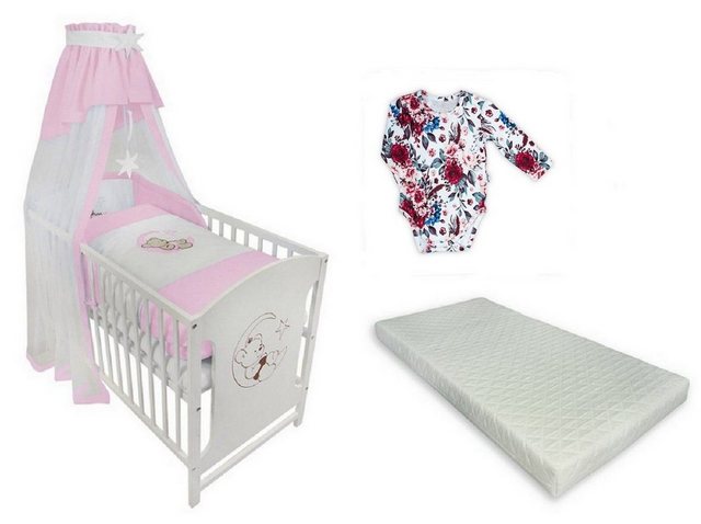 Babyhafen Komplettbett Komplettbett 60 × 120 Babybett Teddy auf dem Mond, r günstig online kaufen