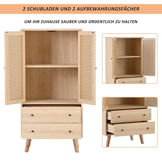 Odikalo Fächerschrank Sideboard Kommode Stehschrank Aufbewahrung TV-Tisch N günstig online kaufen