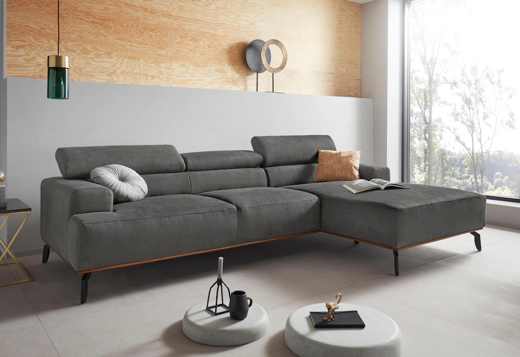 Places of Style Ecksofa "Carlo L-Form", Kopfteilverstellung günstig online kaufen