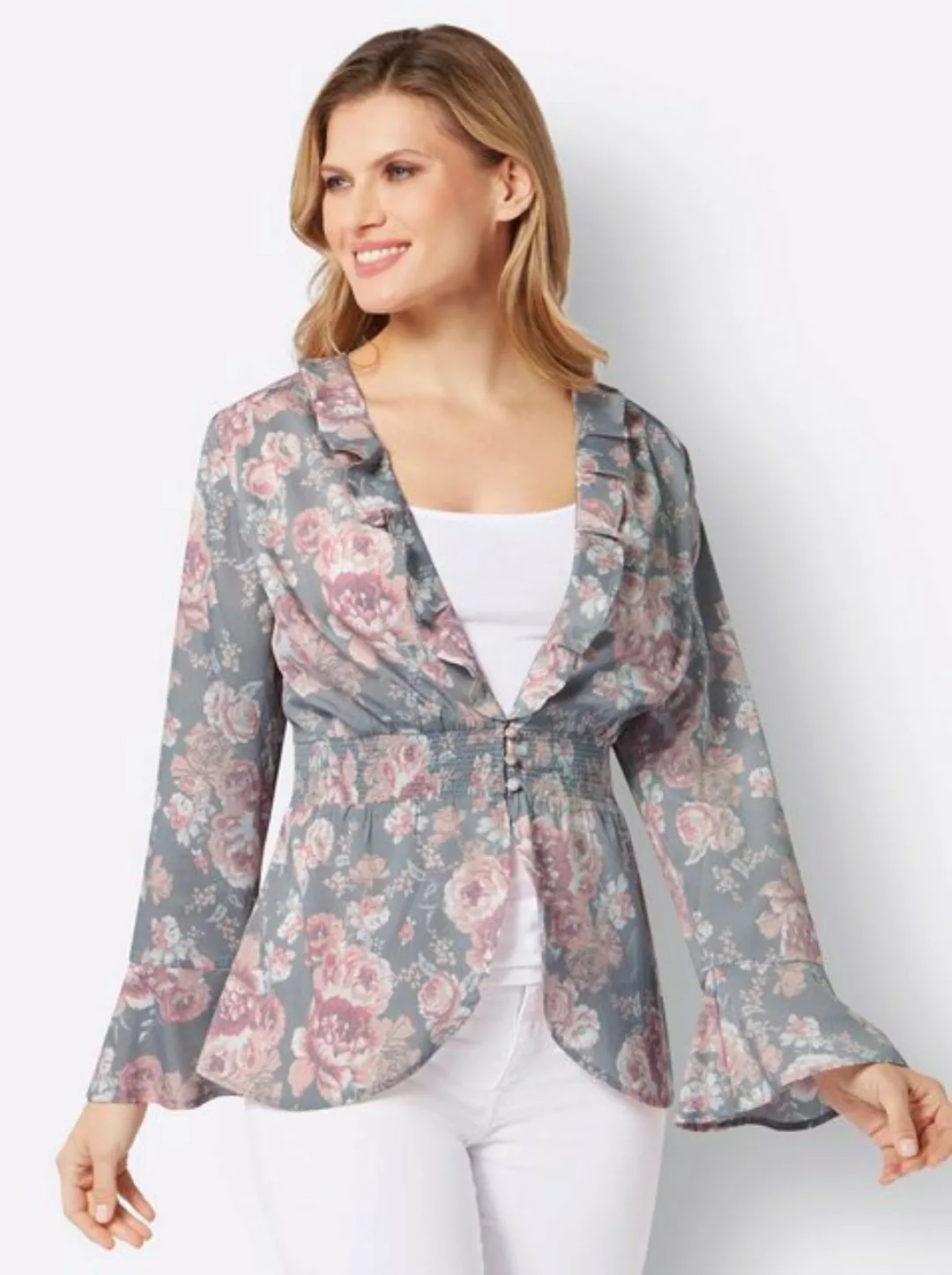 Sieh an! Klassische Bluse Volantbluse günstig online kaufen