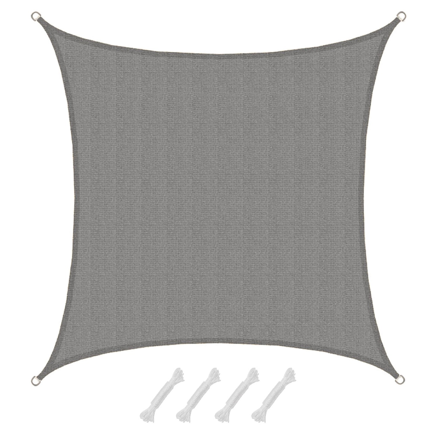 AMANKA HDPE Sonnensegel Wasserdurchlässig - 4 x 4 m Quadratisch Grau günstig online kaufen