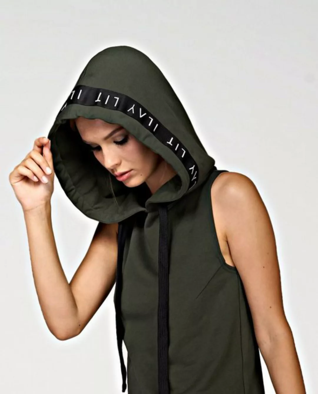 ILAY Lit Kapuzenshirt Holy Sleeveless Hoodie Olive günstig online kaufen