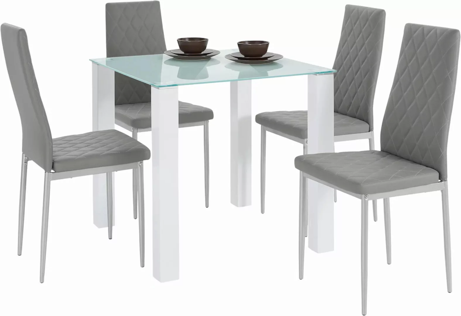 INOSIGN Essgruppe, (Set, 5 tlg.), mit Glastisch, Breite 80 cm günstig online kaufen