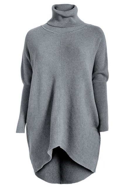 PEKIVESSA Longpullover Oversized langer Rollkragenpullover Damen Fledermaus günstig online kaufen