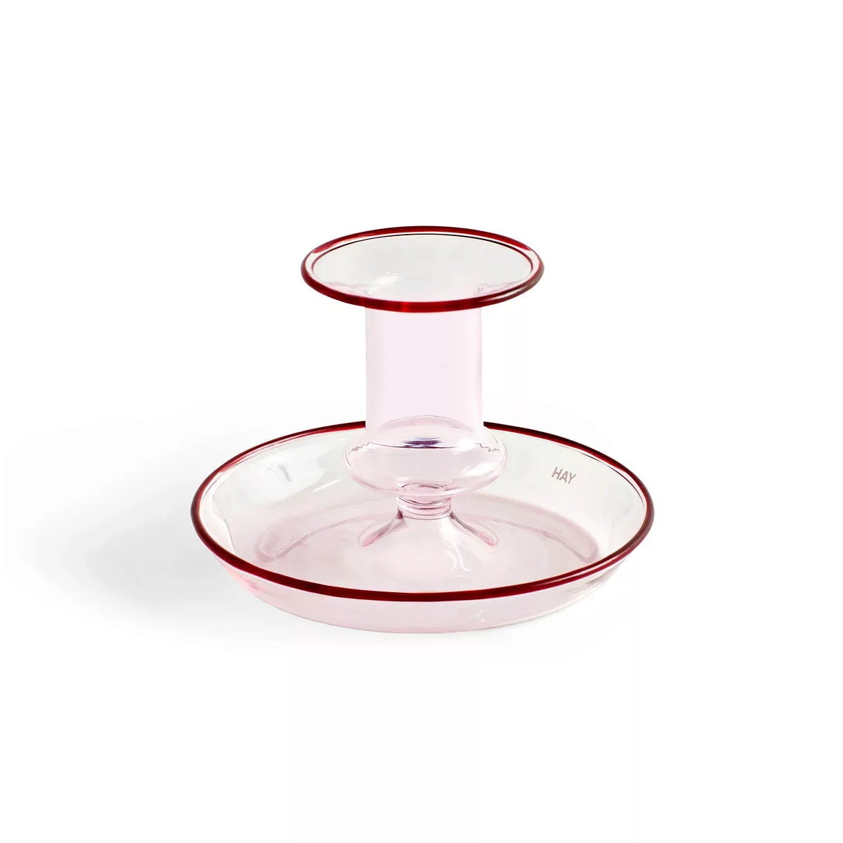 Kerzenleuchter Flare Small glas rosa / Glas - Hay - Rosa günstig online kaufen