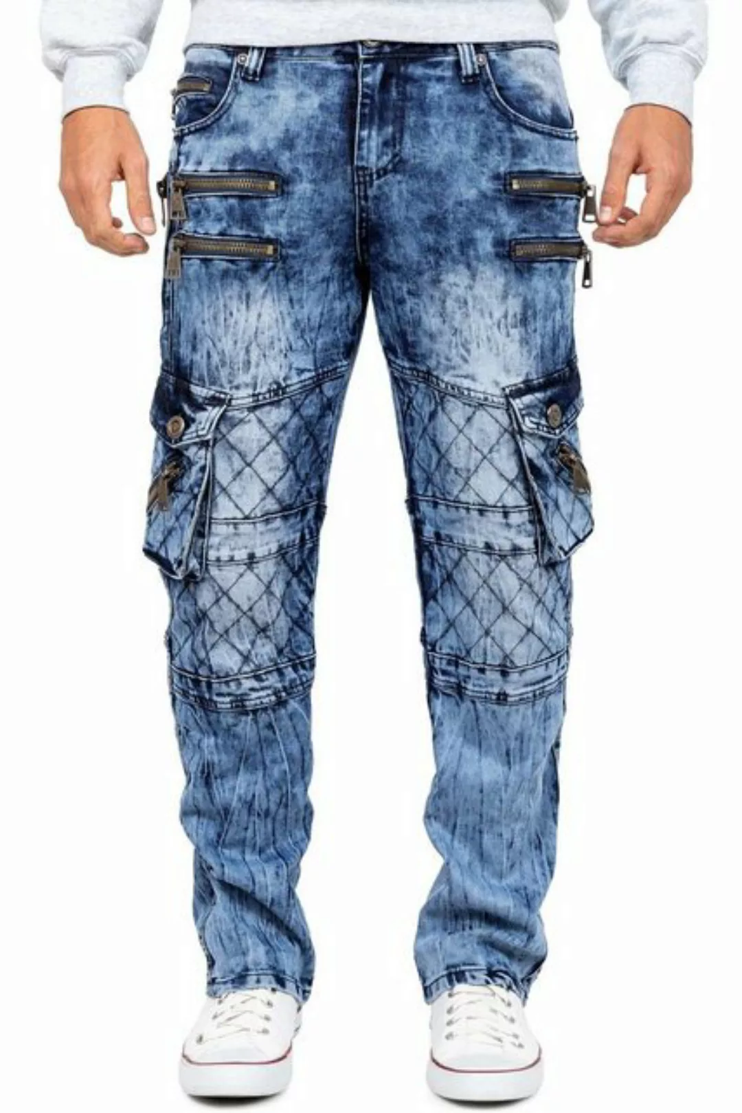 Kosmo Lupo 5-Pocket-Jeans Auffällige Herren Hose BA-KM060 Blau W38/L34 (1-t günstig online kaufen