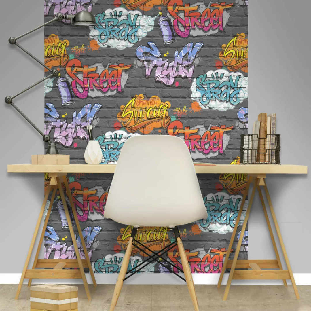 Dutch Wallcoverings Tapete Graffiti Mehrfarbig L179-01 günstig online kaufen