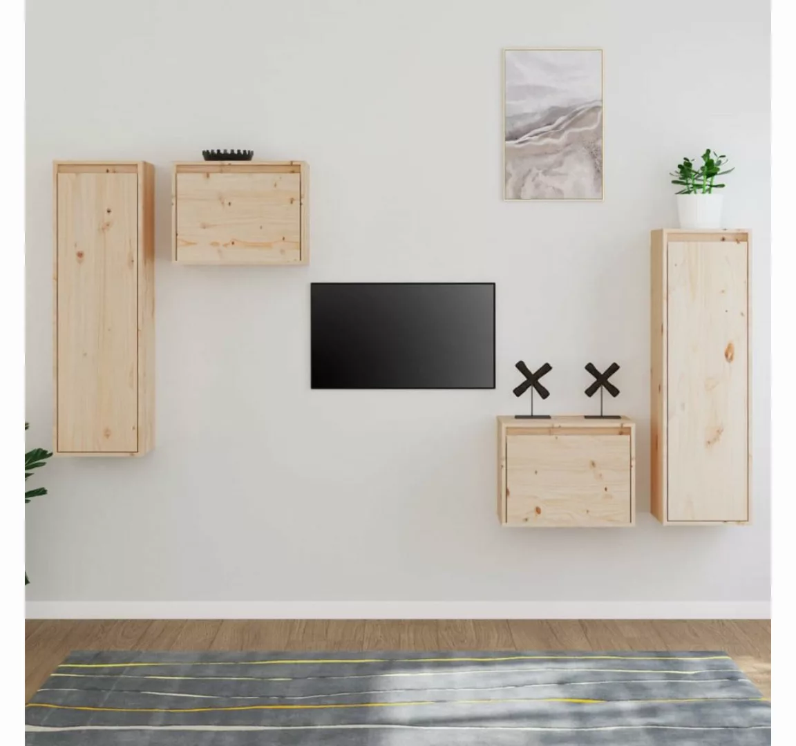 vidaXL TV-Schrank TV-Schränke 4 Stk Massivholz Kiefer Lowboard Lowboard günstig online kaufen