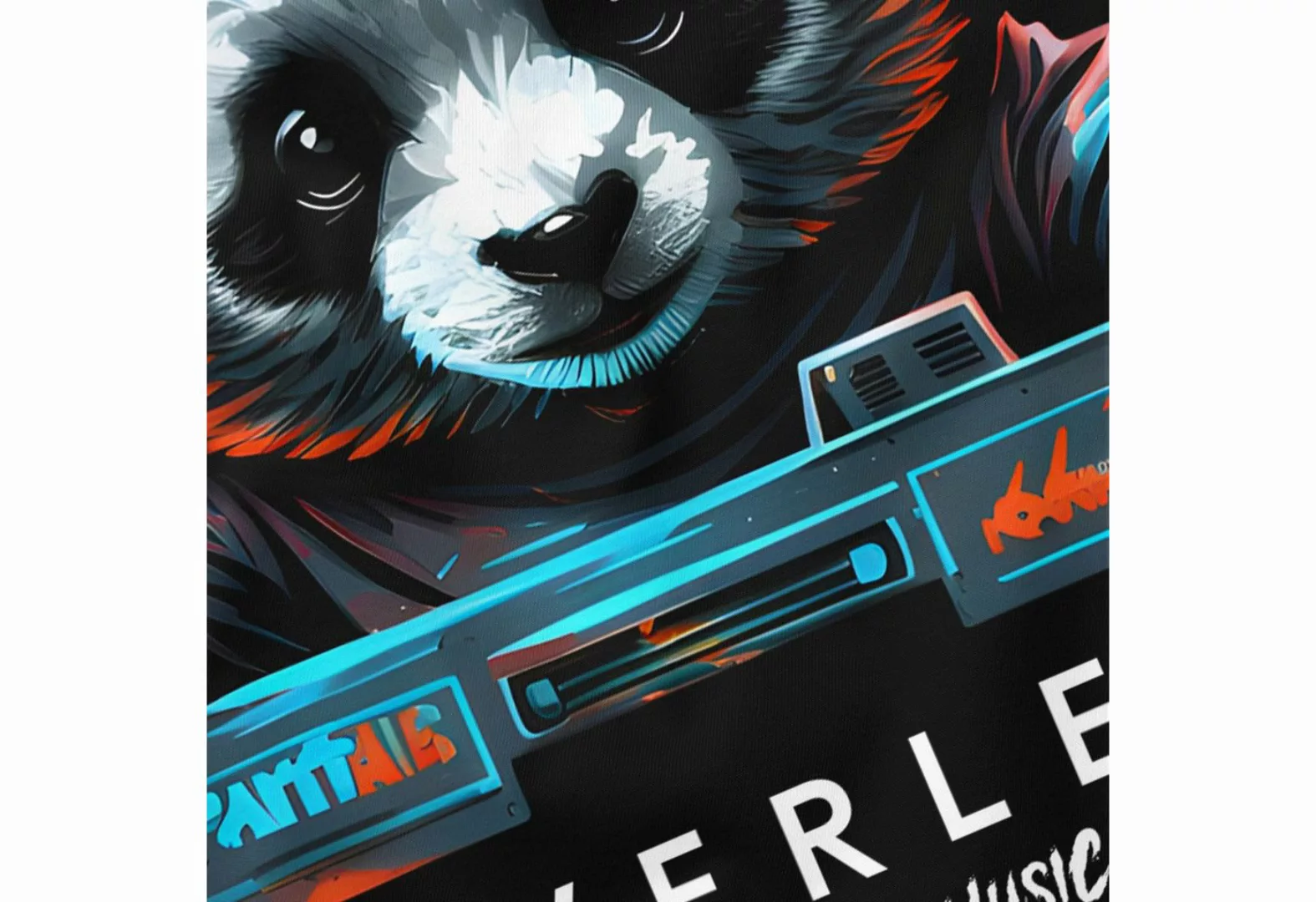 Neverless Print-Shirt Herren T-Shirt Panda Bär Aufdruck Tiermotiv Musik Tec günstig online kaufen