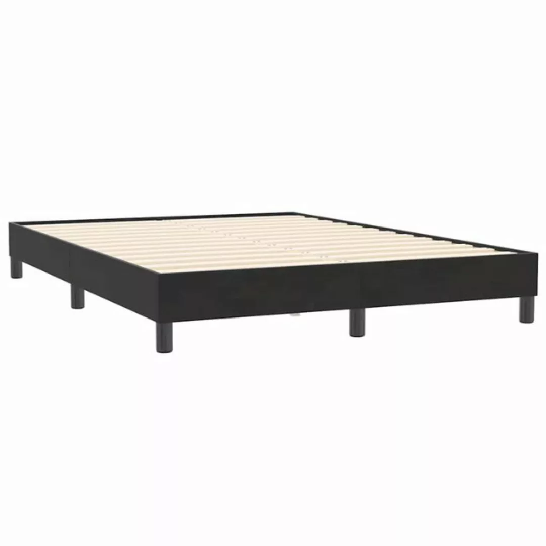 vidaXL Bett Boxspringbett ohne Matratze Schwarz 140x210 cm Samt günstig online kaufen