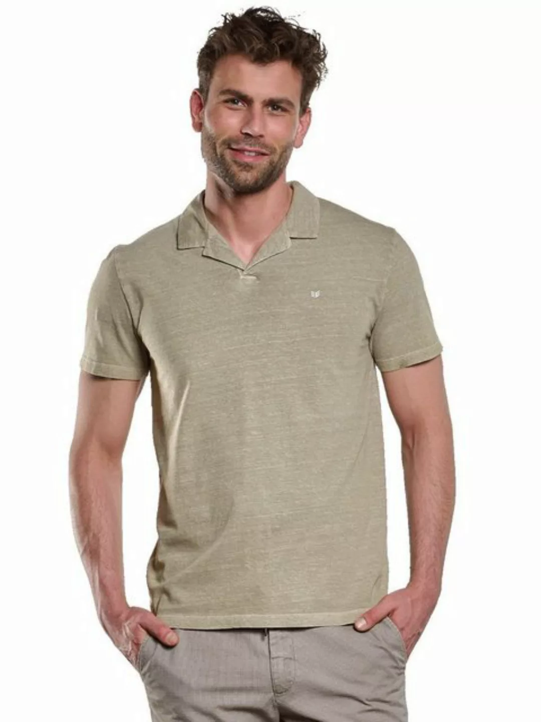 ENGBERS GERMANY T-Shirt Polo-Shirt mit Leinen-Anteil günstig online kaufen