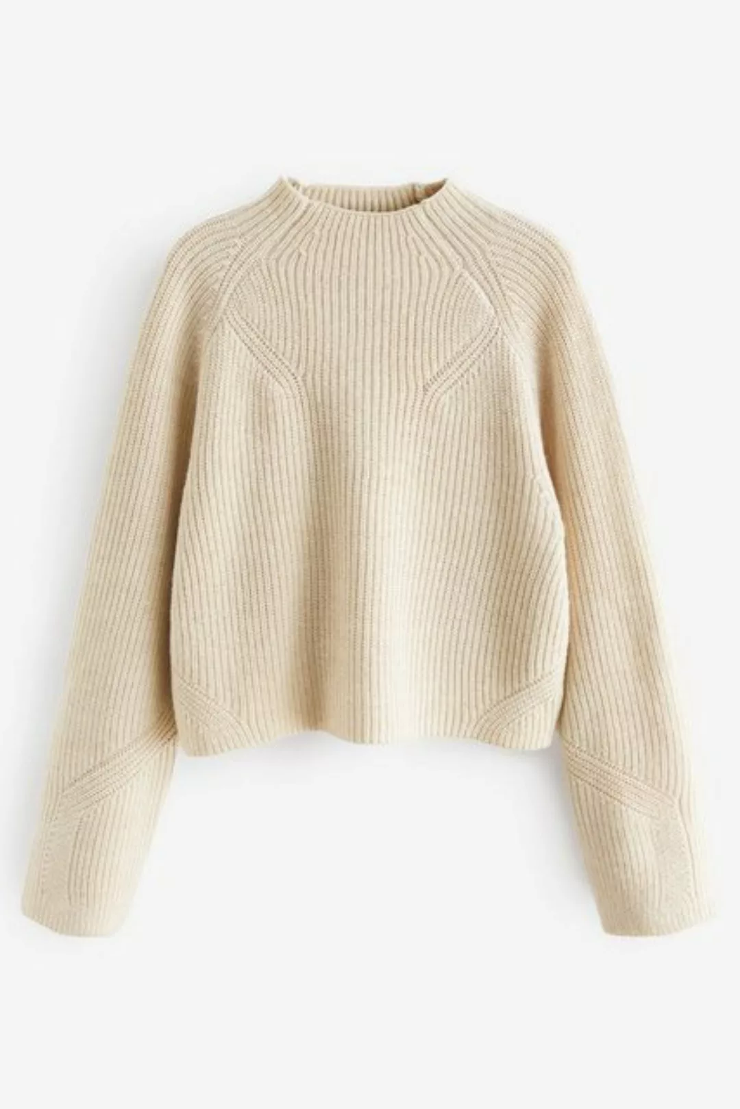 Next Stehkragenpullover Kurzer gerippter Pullover mit angesetztem Kragen (1 günstig online kaufen