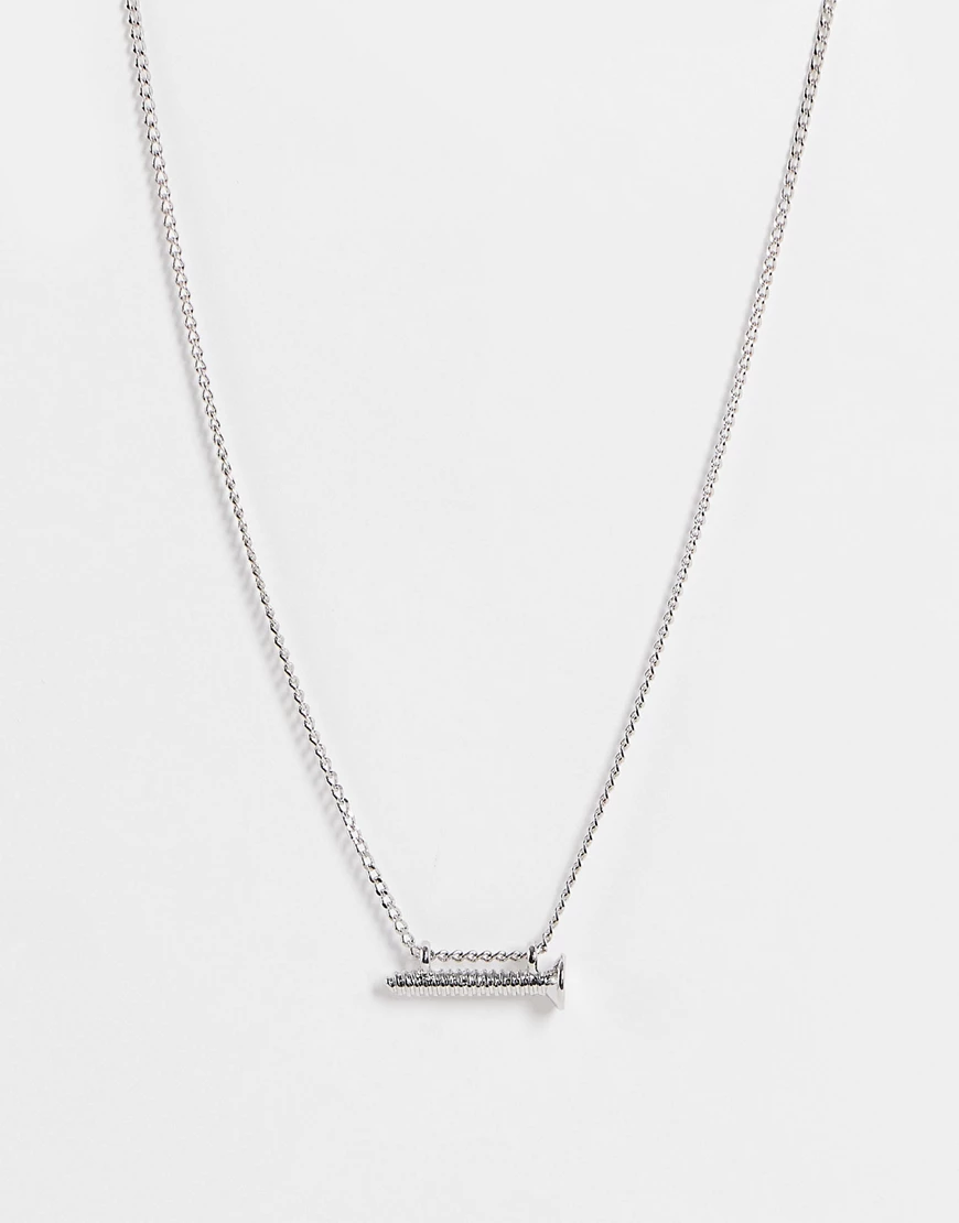Topshop – Halskette mit Schraubenanhänger in Silber günstig online kaufen
