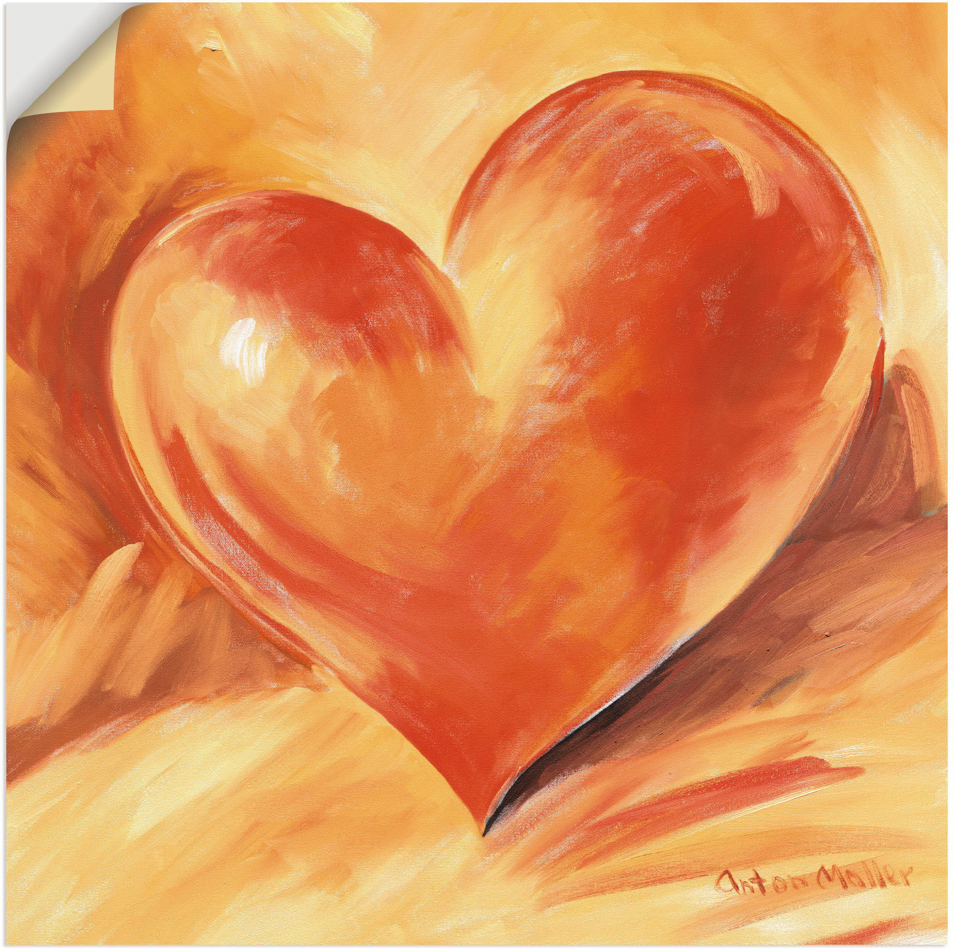 Artland Wandbild »Rotes Herz«, Herzbilder, (1 St.), als Alubild, Outdoorbil günstig online kaufen