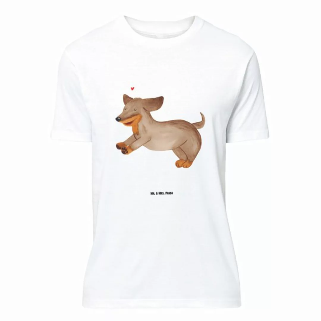 Mr. & Mrs. Panda T-Shirt Hund Dackel fröhlich - Weiß - Geschenk, Jubiläum, günstig online kaufen