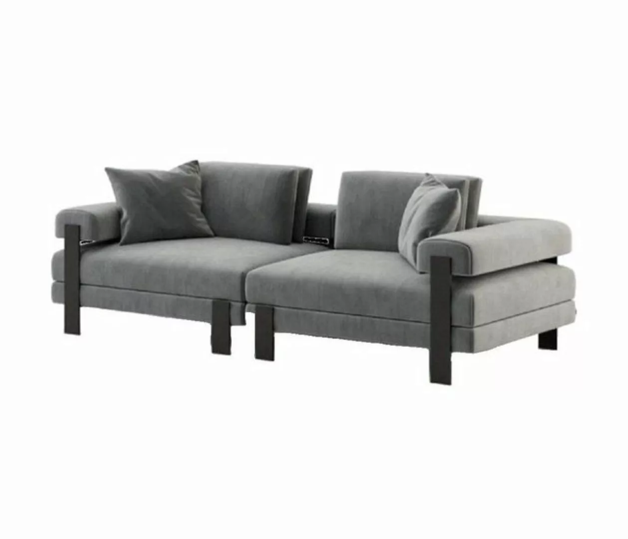 JVmoebel 2-Sitzer Luxus 2 Sitzer Italienischer Stil Sofa Textil Grau Wohnzi günstig online kaufen