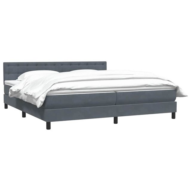 vidaXL Bett Boxspringbett mit Matratze Dunkelgrau 180x210 cm Samt günstig online kaufen