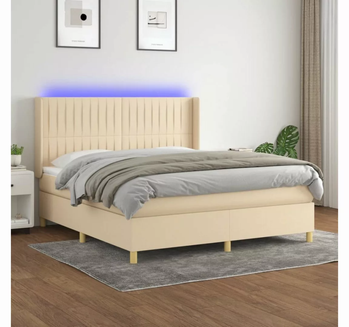 vidaXL Boxspringbett Bett Boxspringbett mit Matratze und LED Stoff (180 x 2 günstig online kaufen