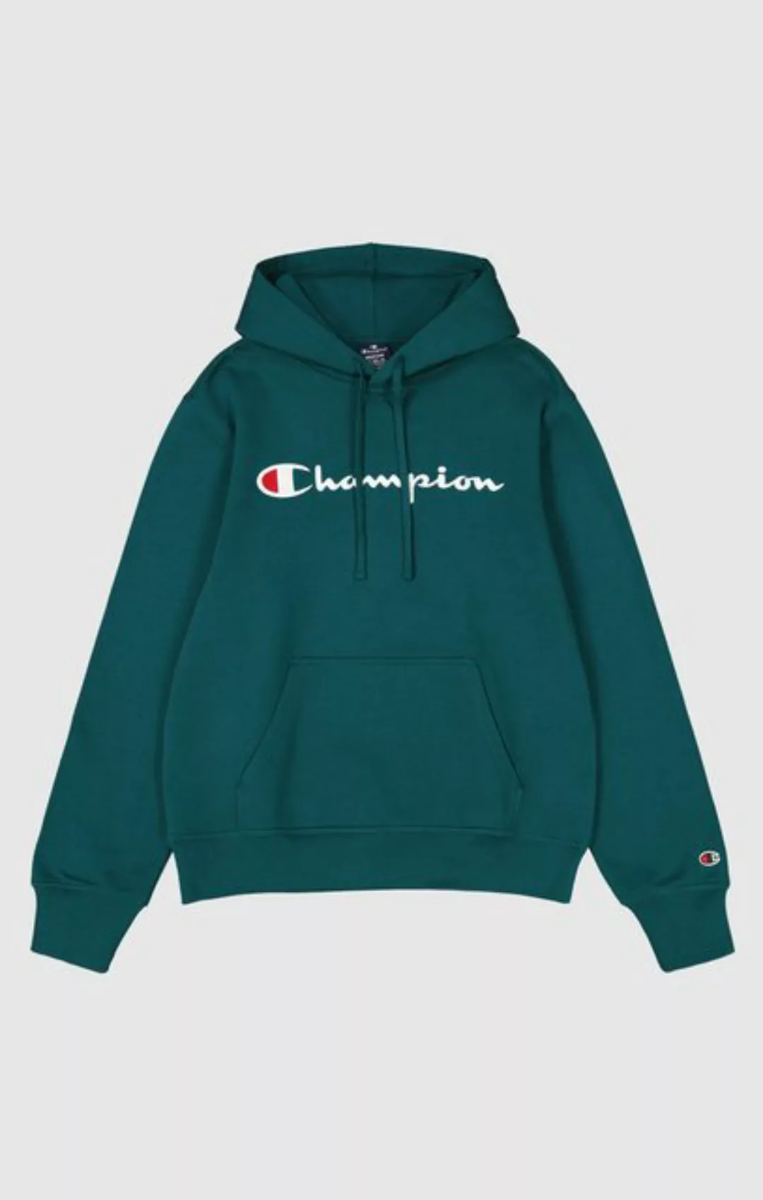 Champion Sweatshirt Herren Fleece-Hoodie mit großem Logo - Laubgrün günstig online kaufen