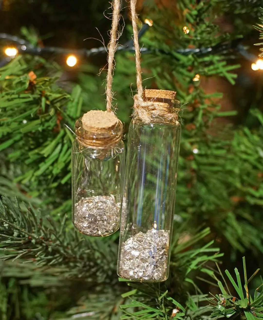 Christbaumschmuck Flasche zum Befüllen mit Korken Flaschenpost Steine 2 Stü günstig online kaufen