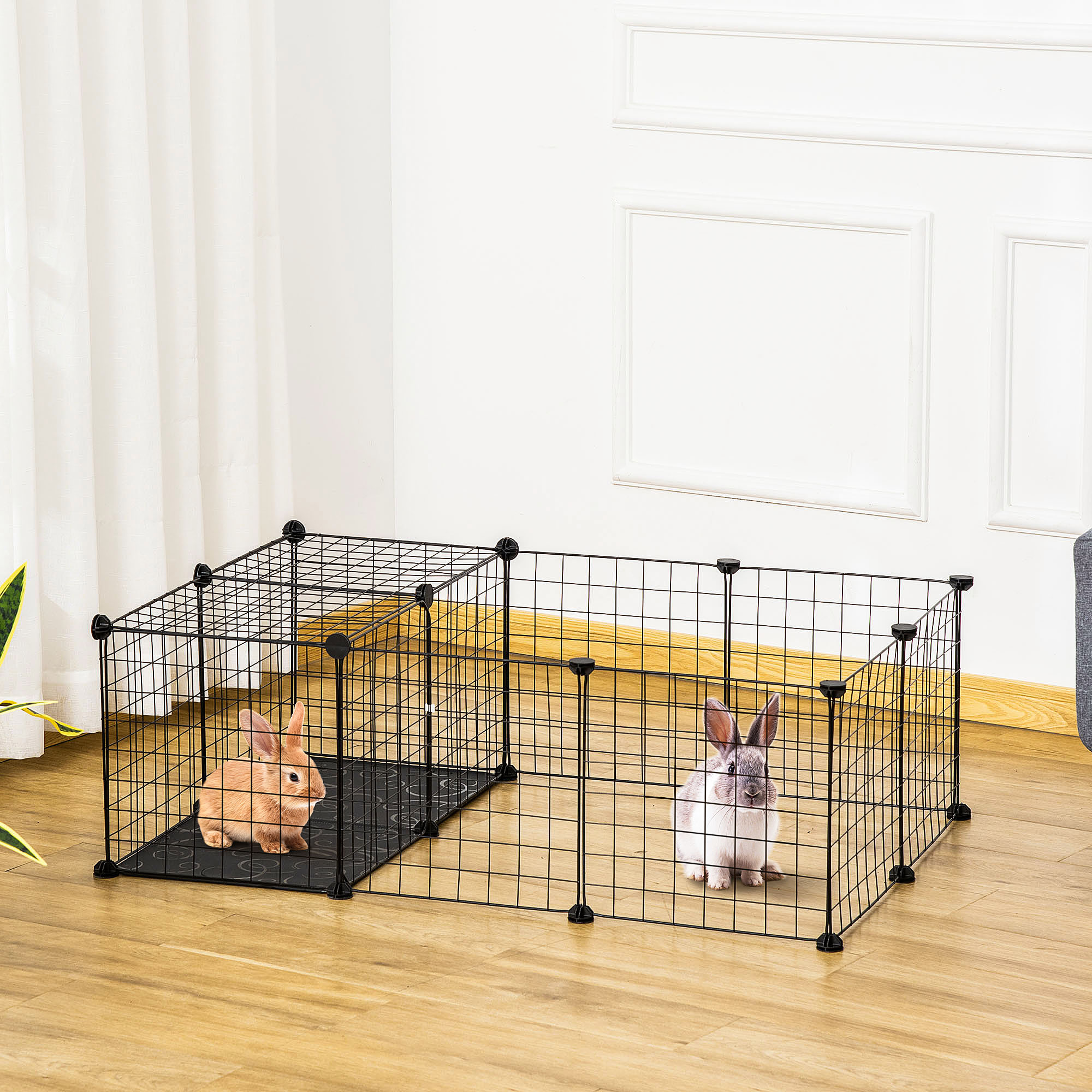 PawHut Kleintiergehege für Kaninchen, Meerschweinchen und Nager, modulares günstig online kaufen