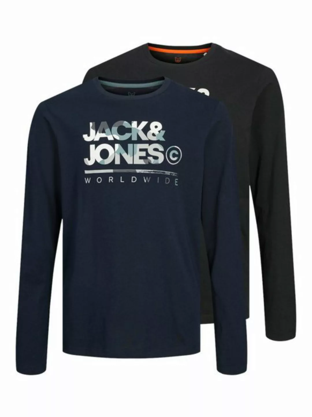 Jack & Jones Junior Langarmshirt JJLUKE TEE LS CREW NECK 2PK MP JNR (Packun günstig online kaufen