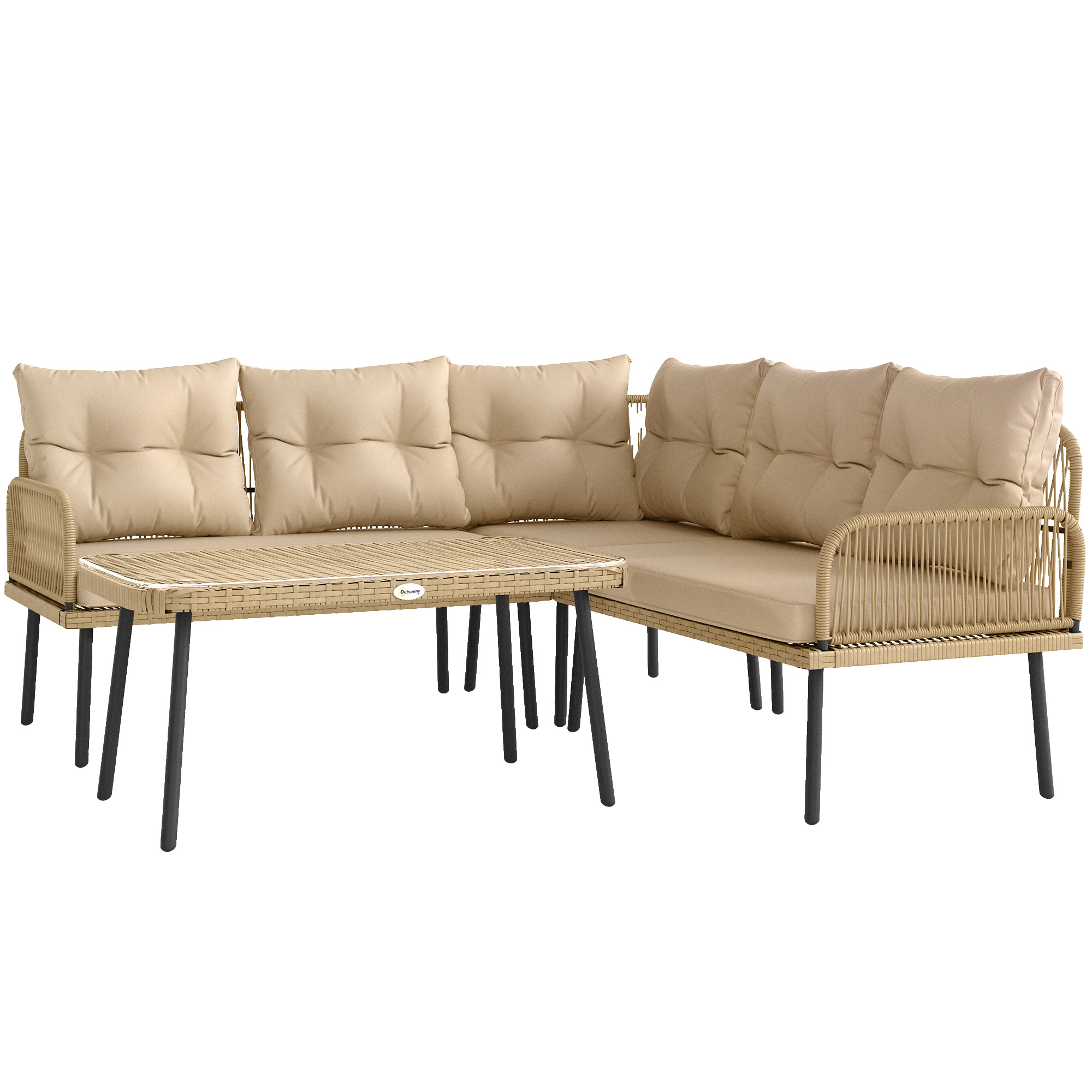 Outsunny Gartenmöbel-Set aus Polyrattan für den Außenbereich für 5 Personen günstig online kaufen