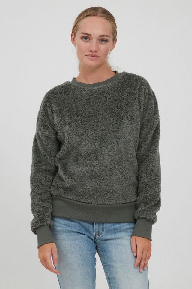 OXMO Rundhalspullover OXAnnica Teddy Pullover mit Rundhalsausschnitt günstig online kaufen