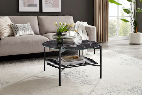 SalesFever Couchtisch, (1 St.), Glasplatte in Marmoroptik günstig online kaufen