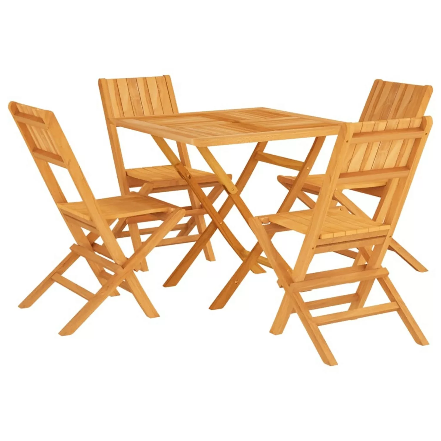 Vidaxl 5-tlg. Garten-essgruppe Massivholz Teak günstig online kaufen