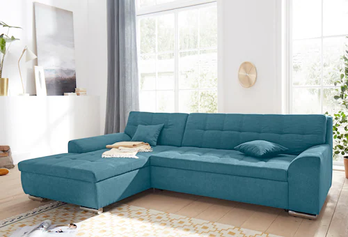 DOMO collection Ecksofa "NMoric incl. Zierkissen B/T/H: 273/216/80 cm L-For günstig online kaufen