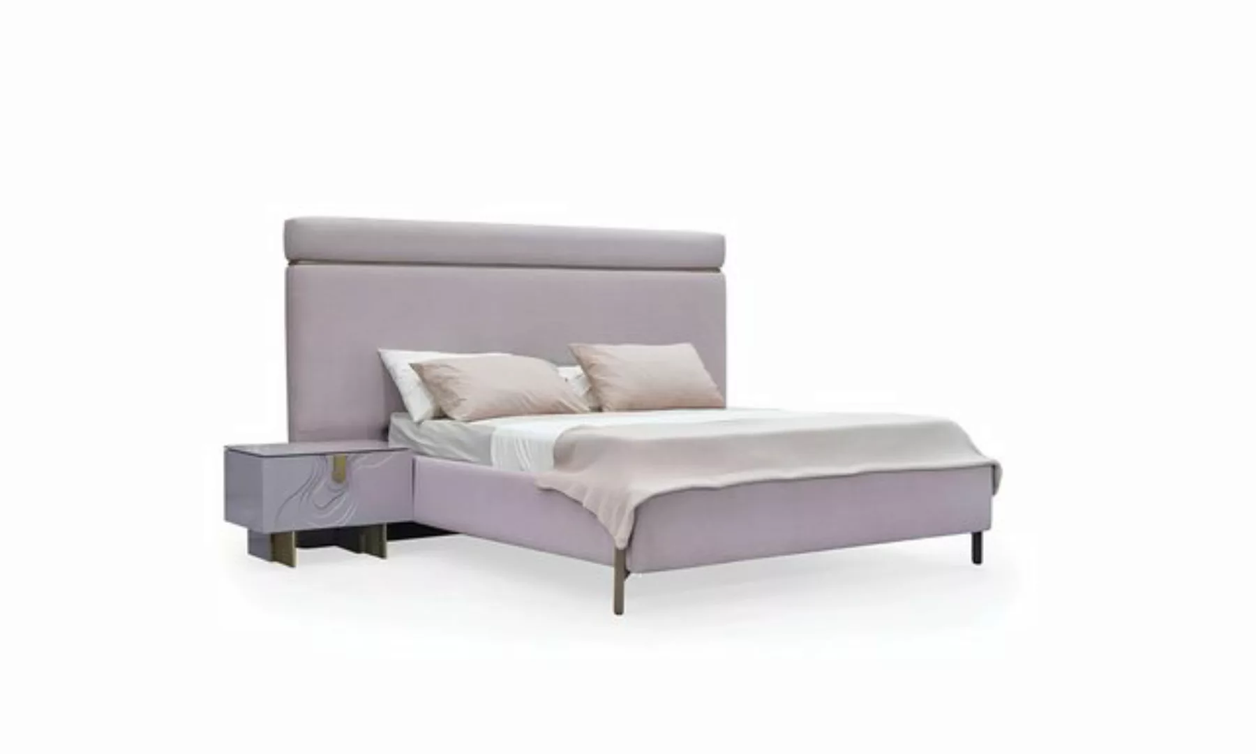 Xlmoebel Bett 3-teiliges Luxuriöses Schlafzimmermöbel-Set in Rosa aus Holz günstig online kaufen